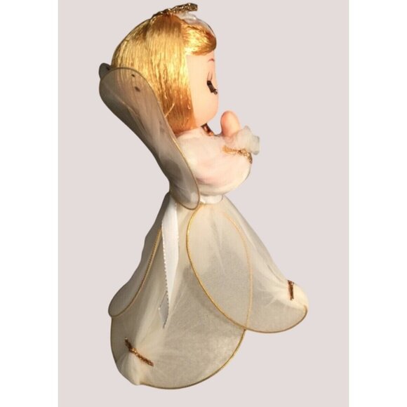 Cute Eight Inch Vintage Netted Angel Figurine - Picture 3 of 8